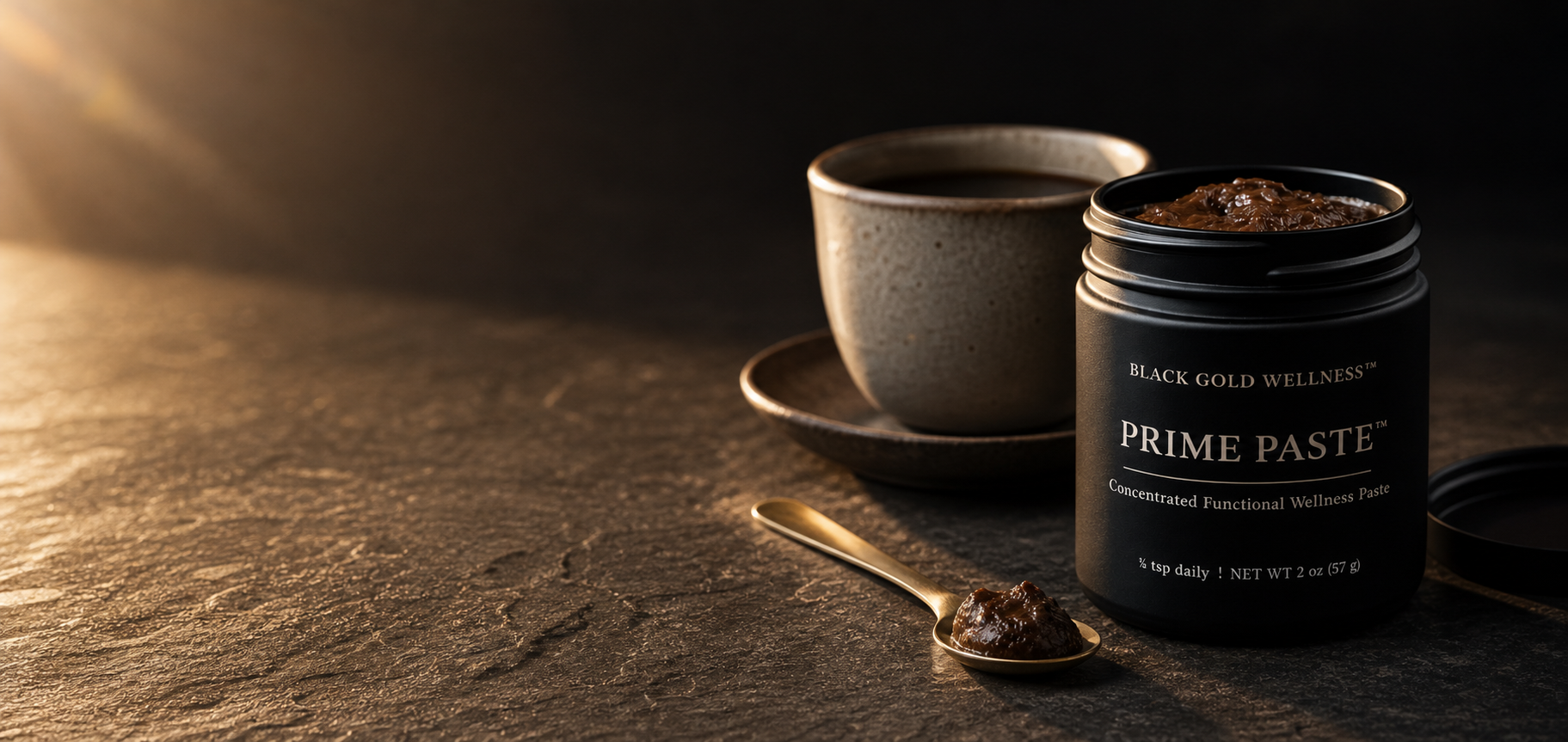 The Daily Charge morning ritual with Prime Paste and coffee