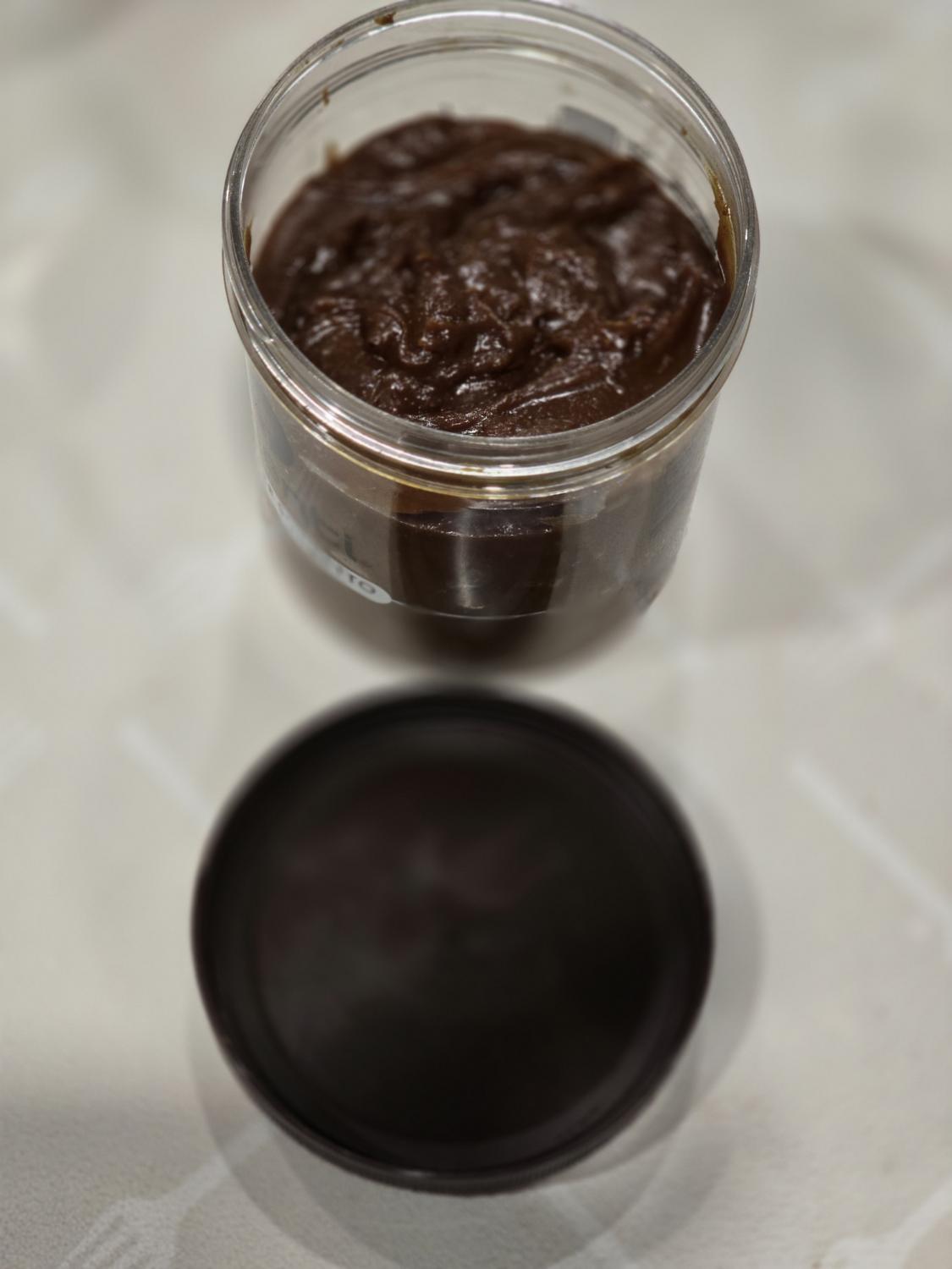 Open jar of finished paste